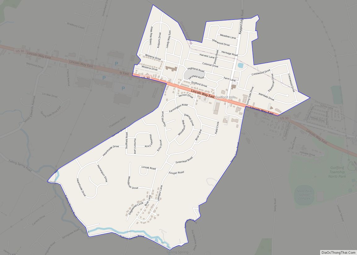 Map of Guilford CDP, Pennsylvania