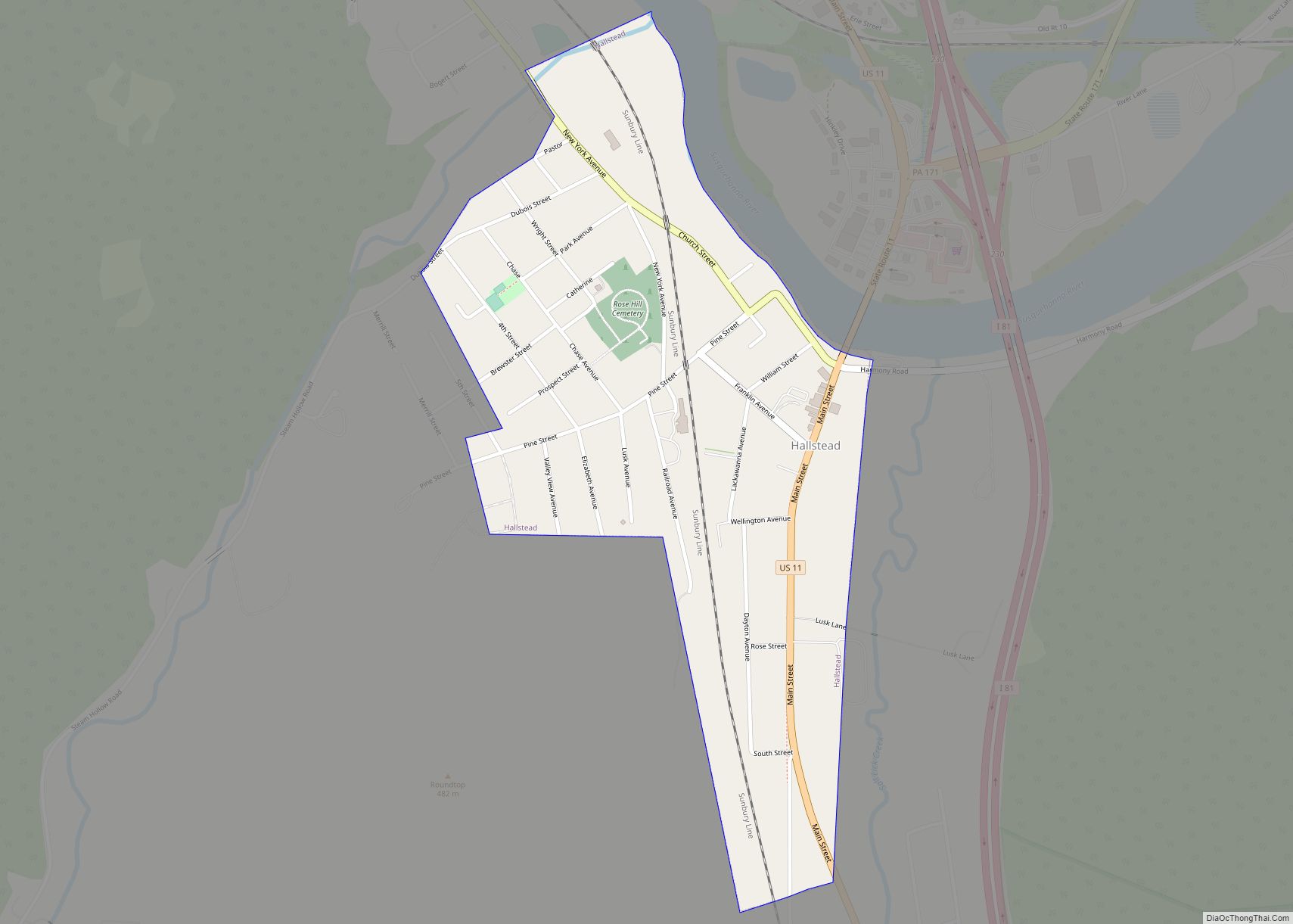 Map of Hallstead borough