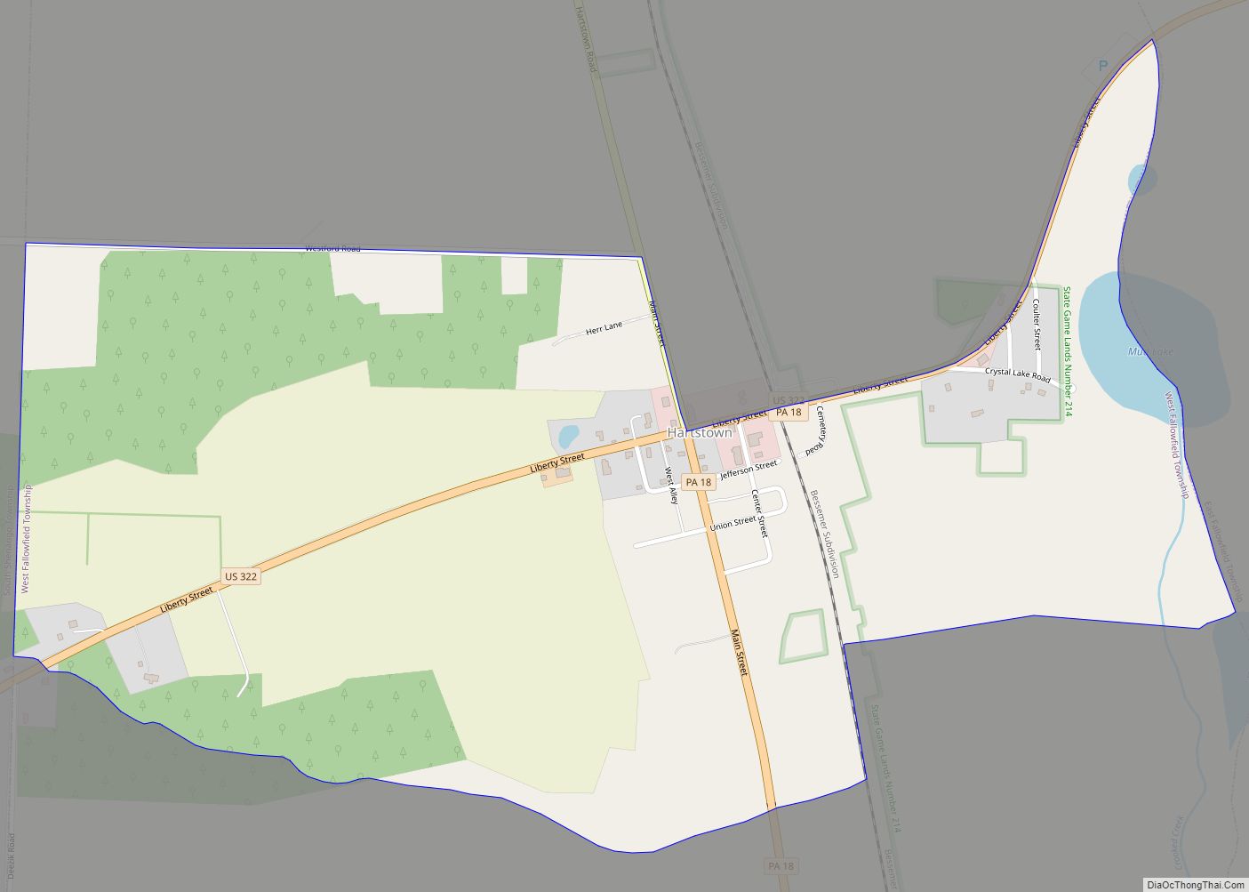 Map of Hartstown CDP