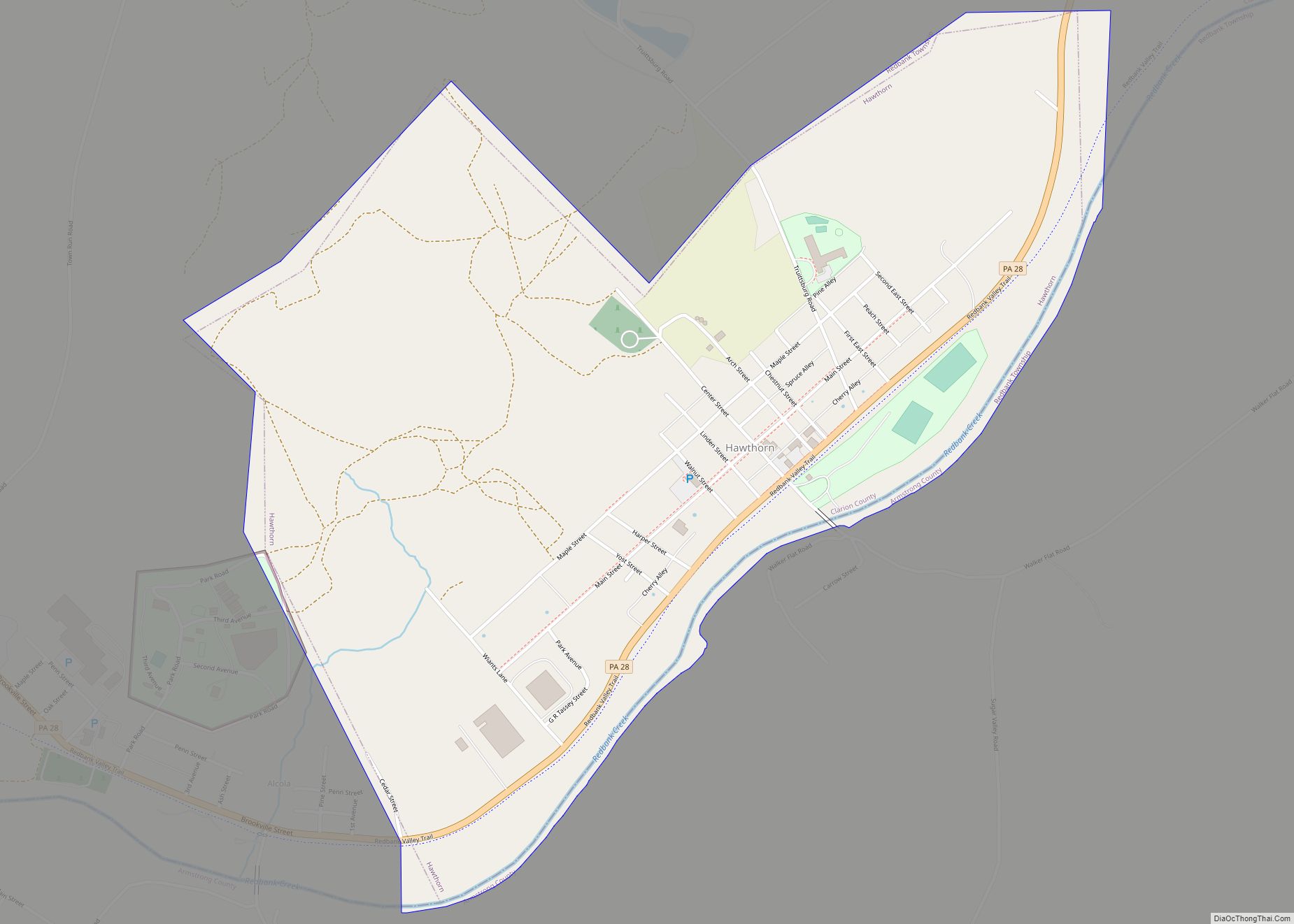 Map of Hawthorn borough