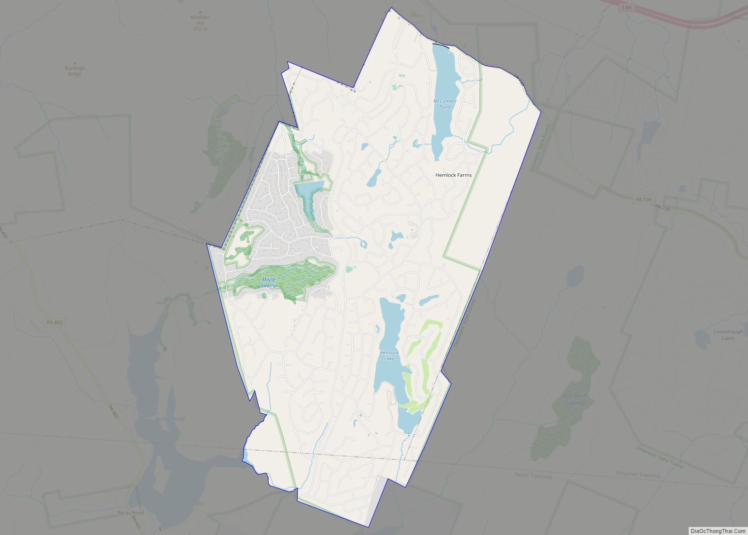 Map of Hemlock Farms CDP