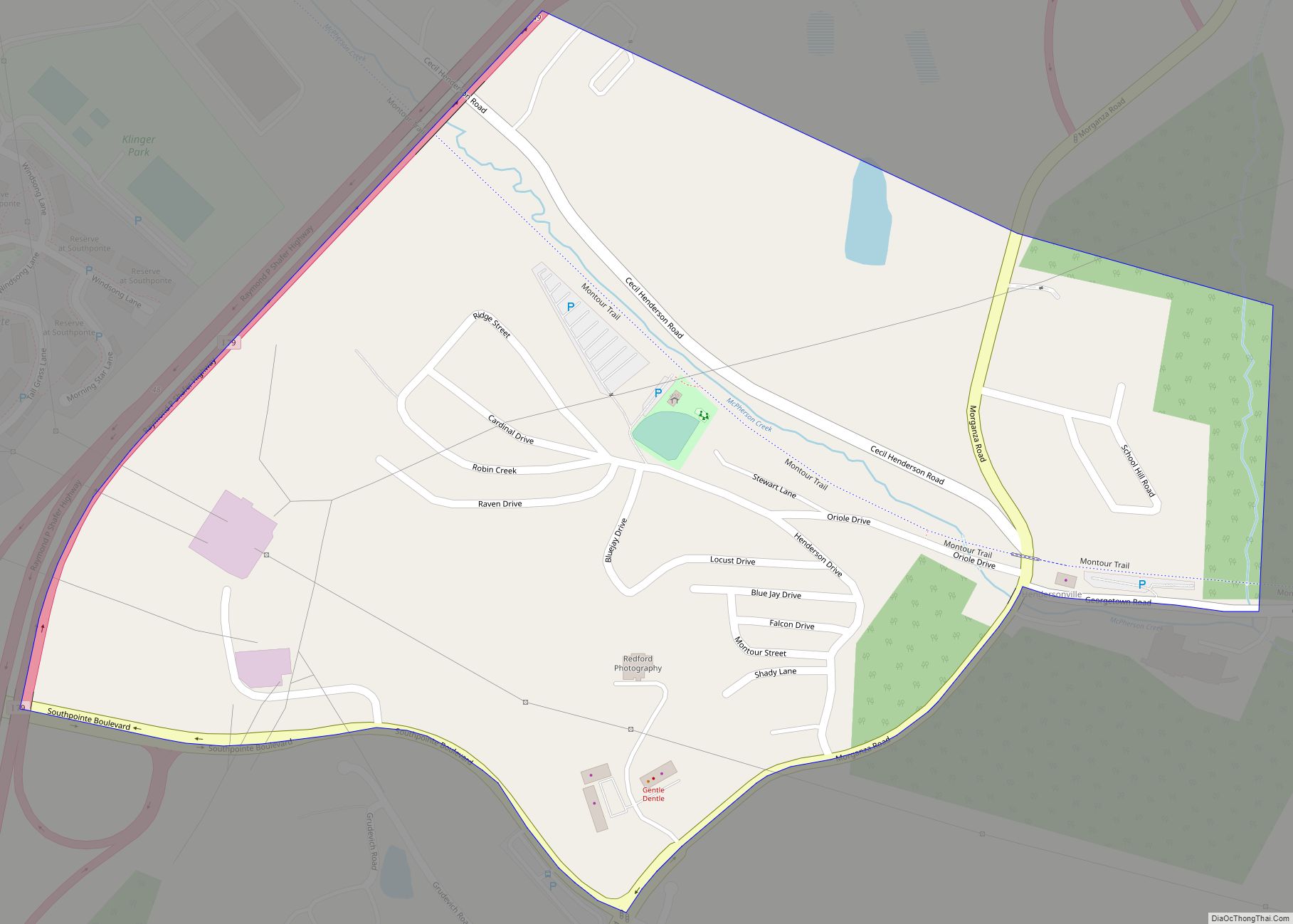 Map of Hendersonville CDP, Pennsylvania