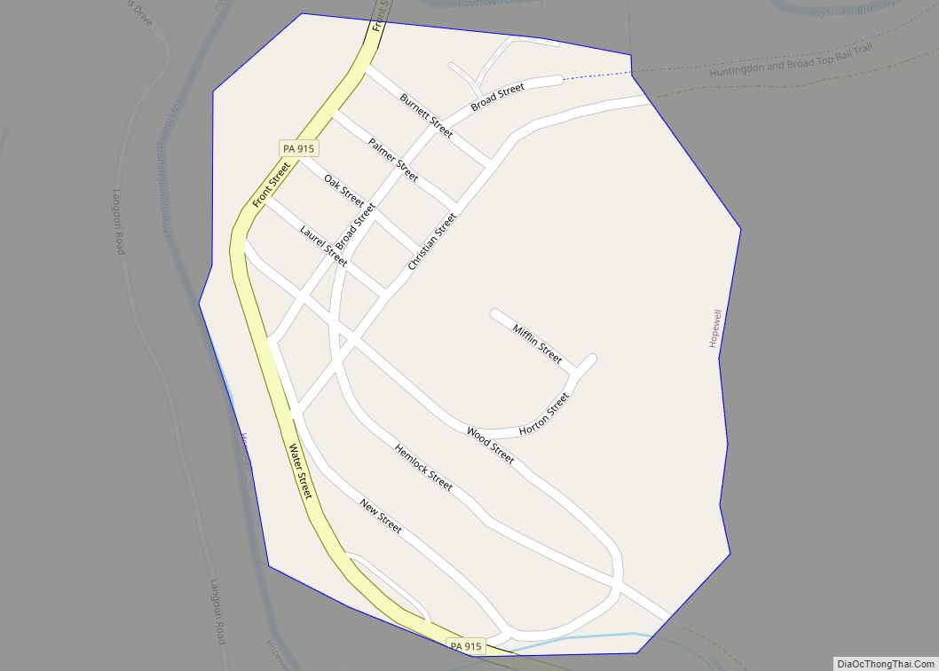 Map of Hopewell borough, Pennsylvania