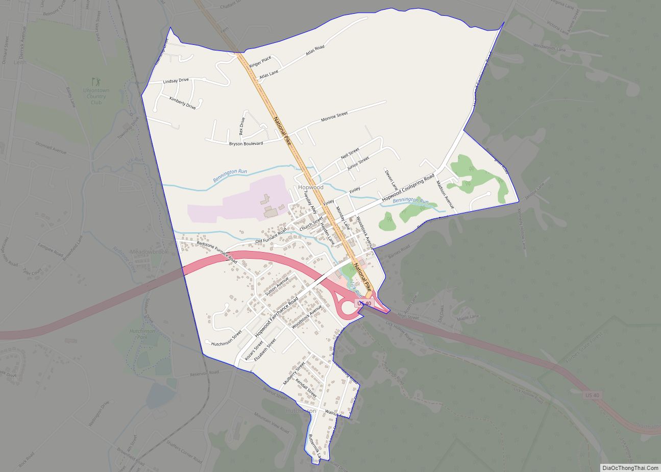 Map of Hopwood CDP