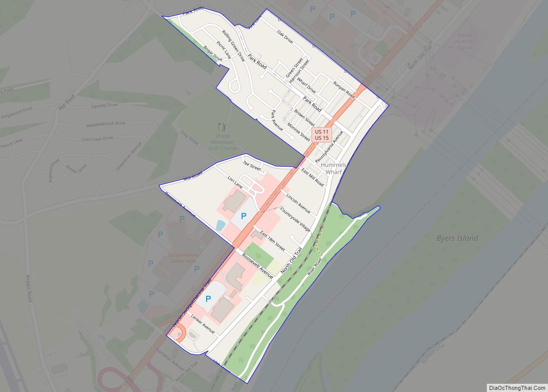 Map of Hummels Wharf CDP