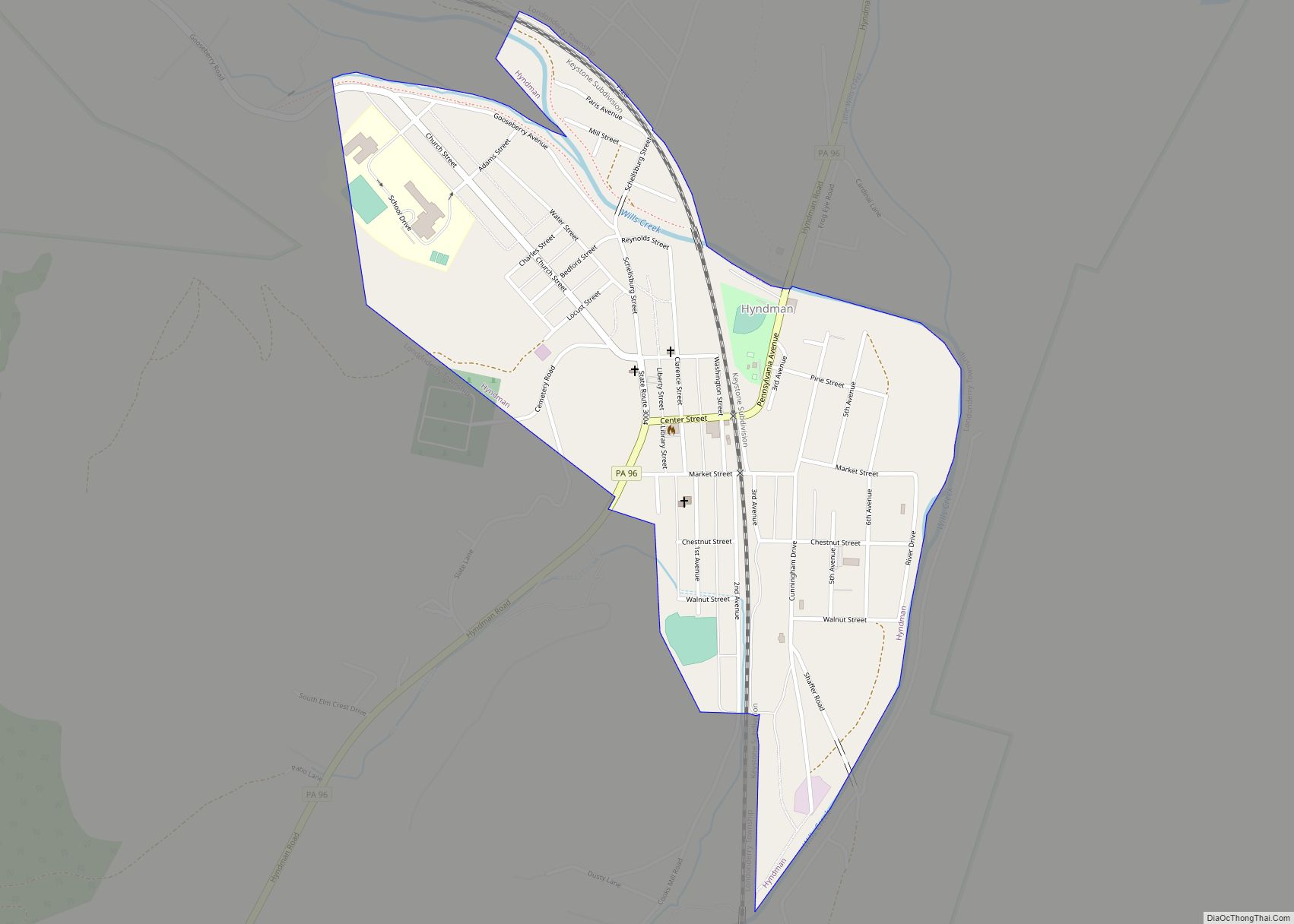 Map of Hyndman borough