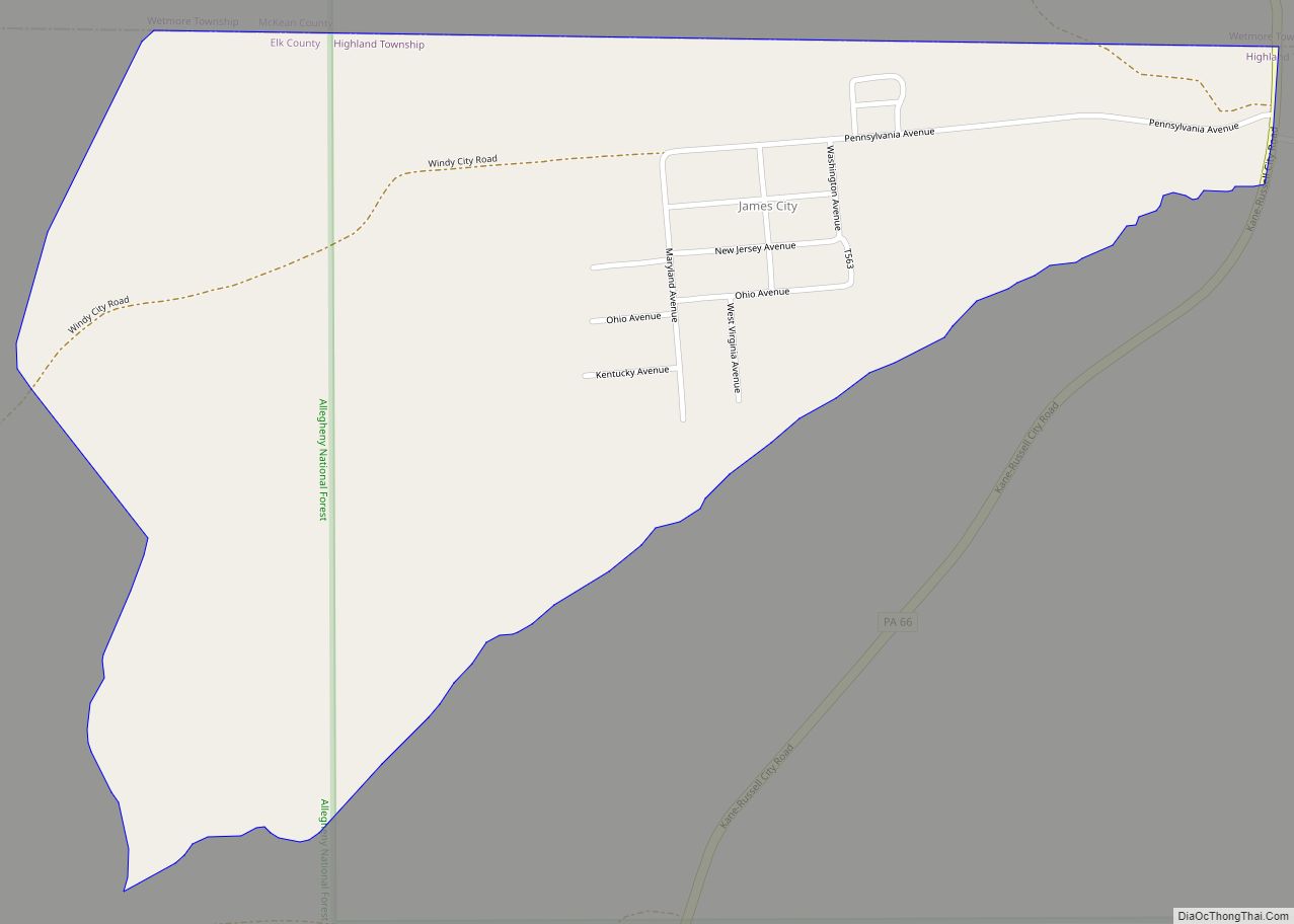 Map of James City CDP, Pennsylvania