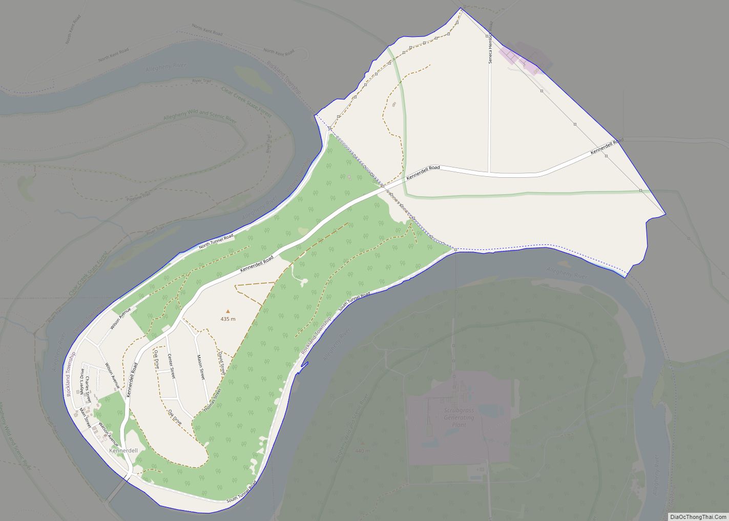 Map of Kennerdell CDP