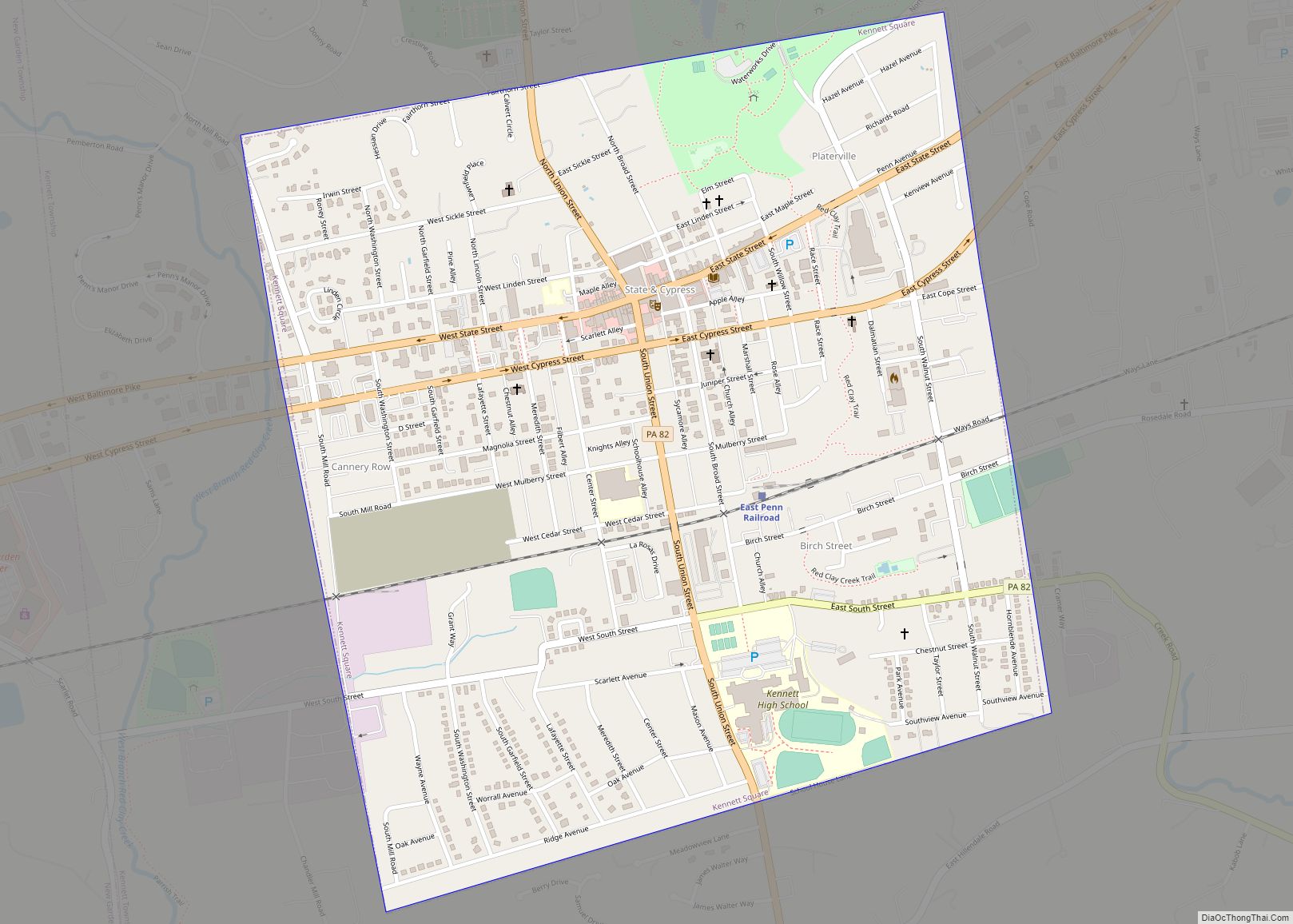 Map of Kennett Square borough