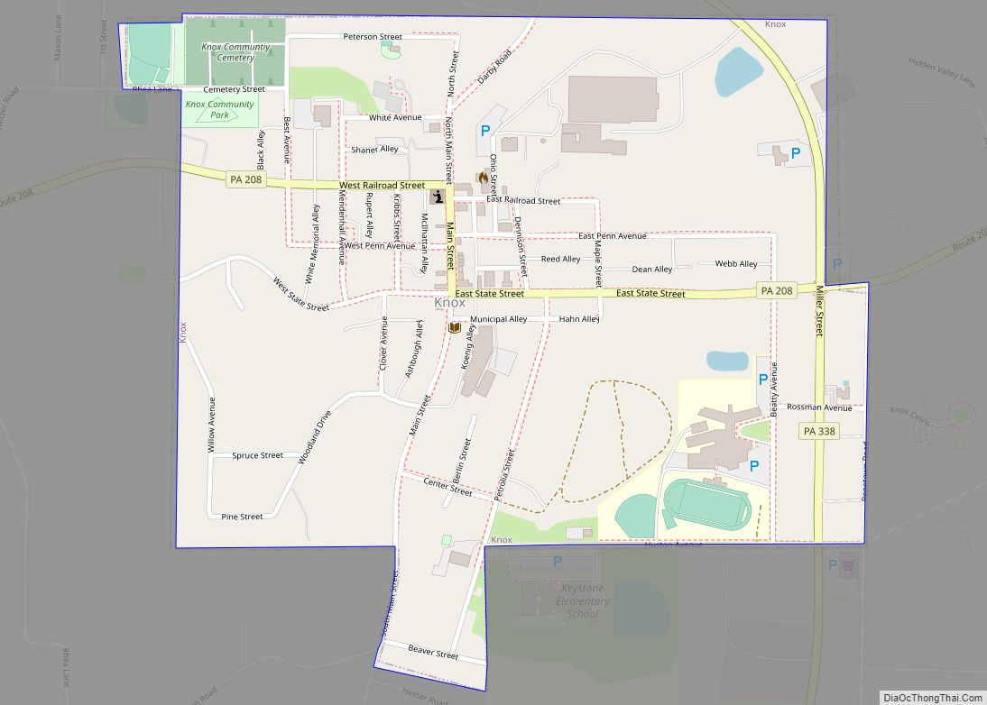 Map of Knox borough, Pennsylvania