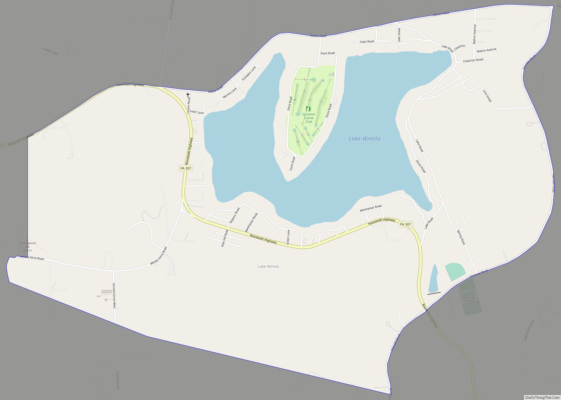 Map of Lake Winola CDP