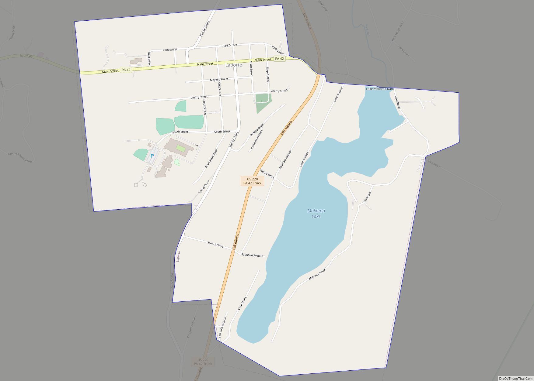 Map of Laporte borough, Pennsylvania