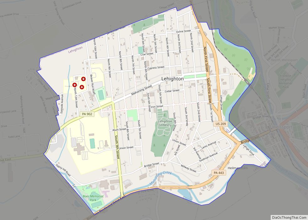 Map of Lehighton borough