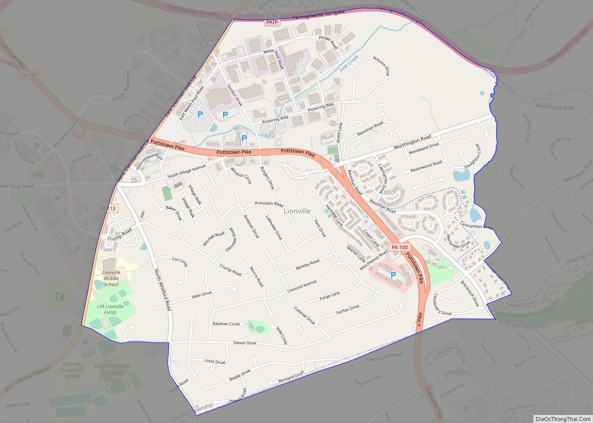 Map of Lionville CDP - Thong Thai Real