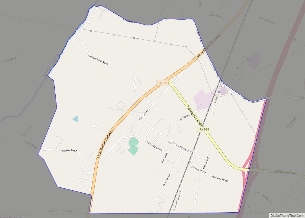 Map of Marion CDP, Pennsylvania