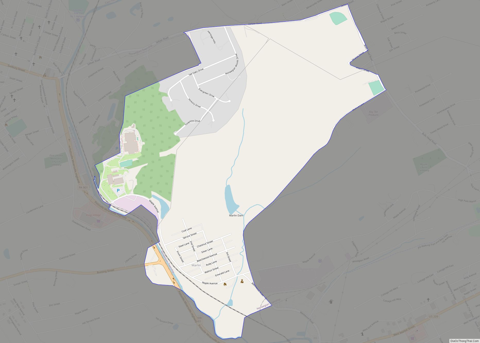 Map of Marlin CDP, Pennsylvania