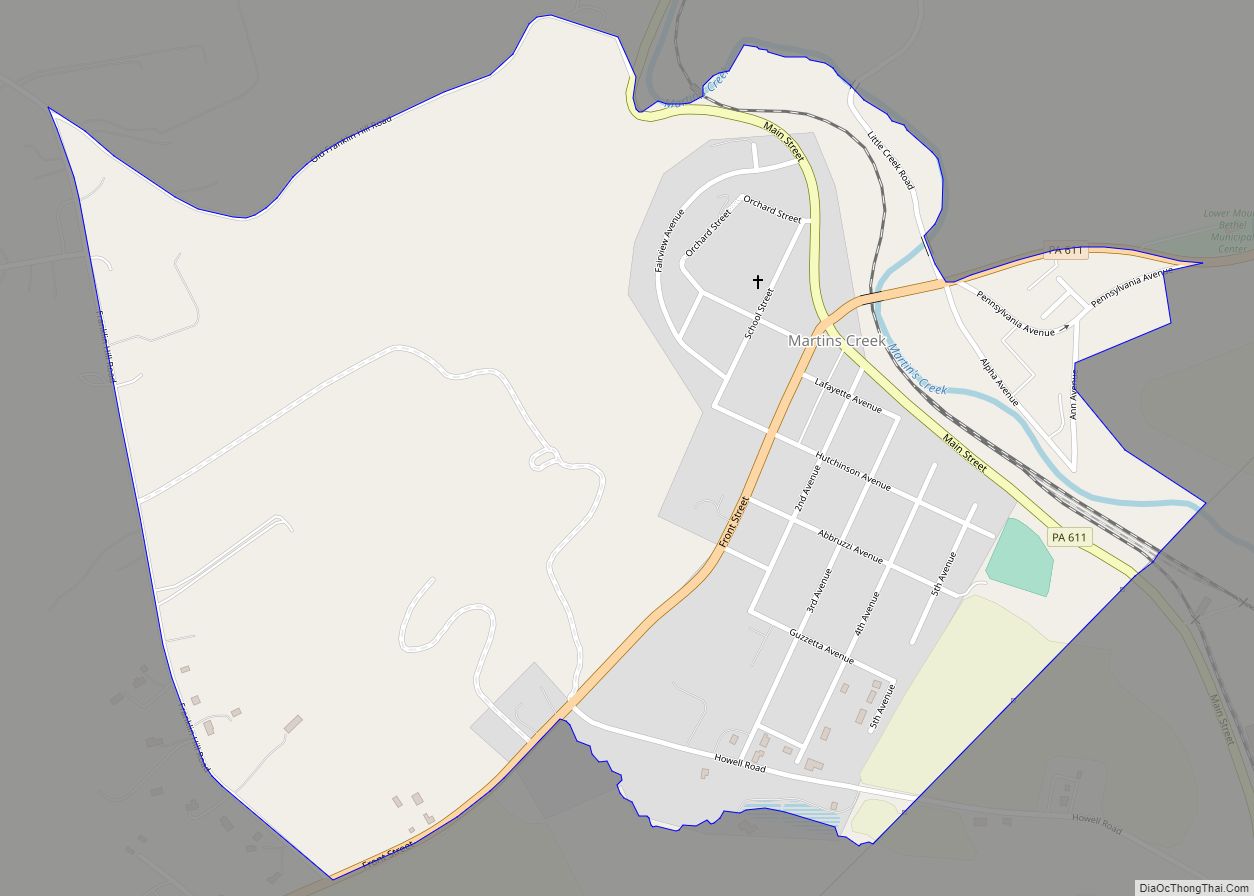 Map of Martins Creek CDP