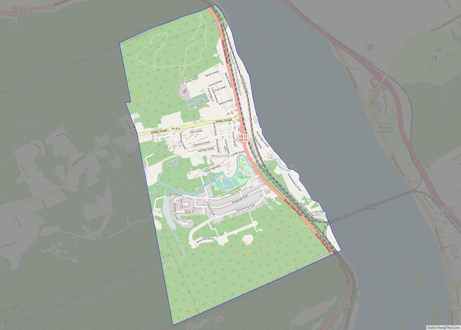 Map of Marysville borough, Pennsylvania