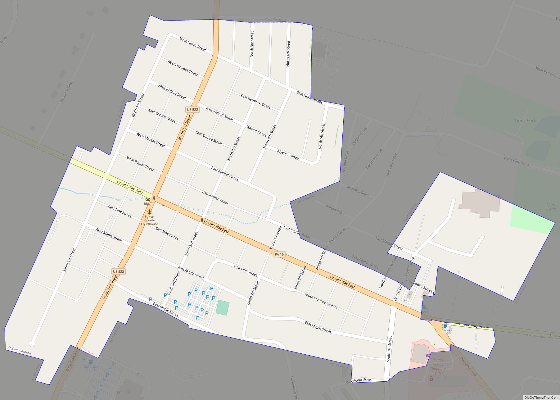 Map of McConnellsburg borough