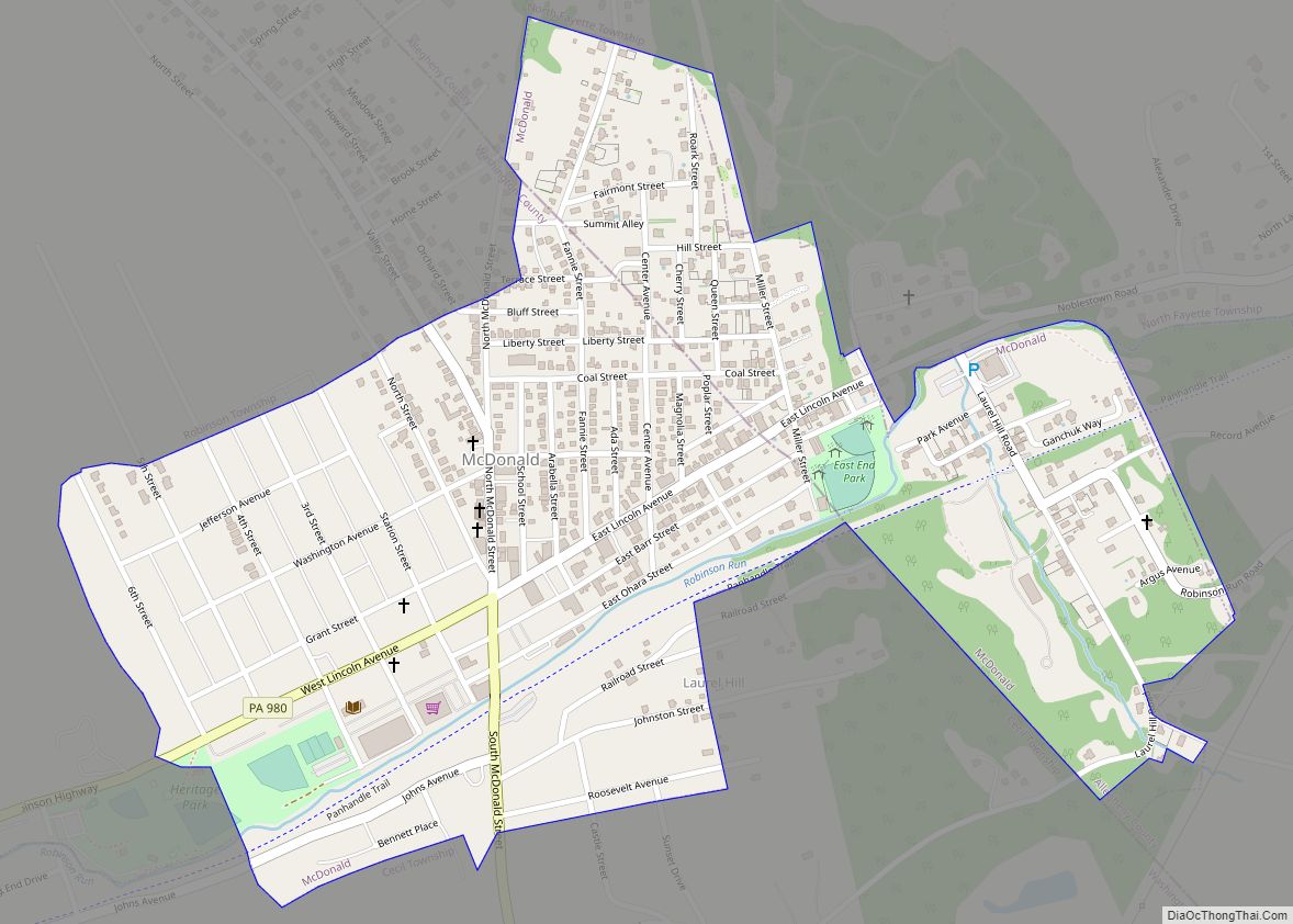 Map of McDonald borough, Pennsylvania