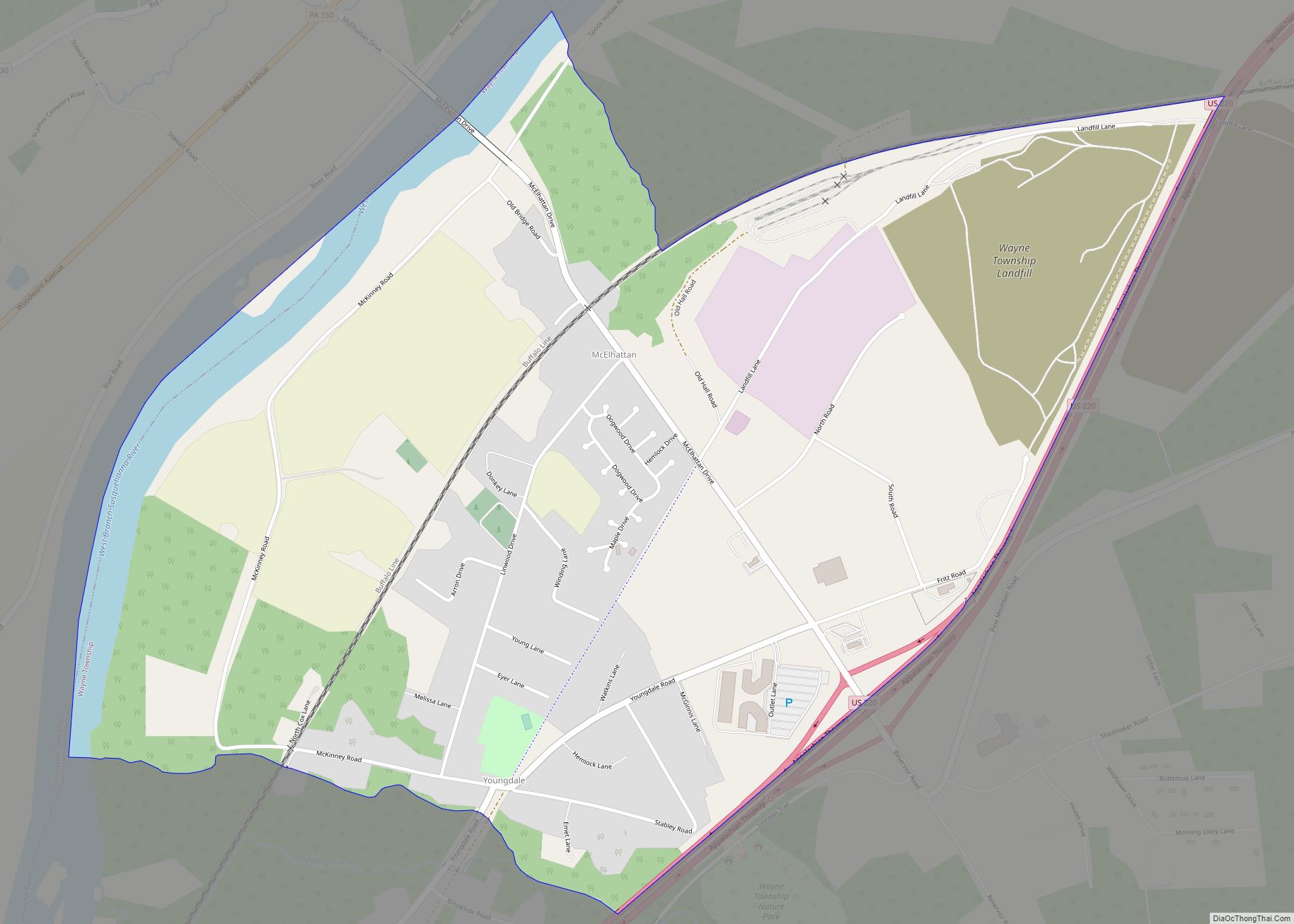 Map of McElhattan CDP