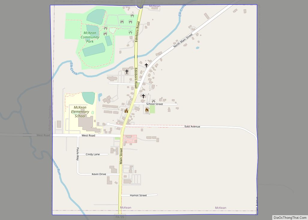 Map of McKean borough