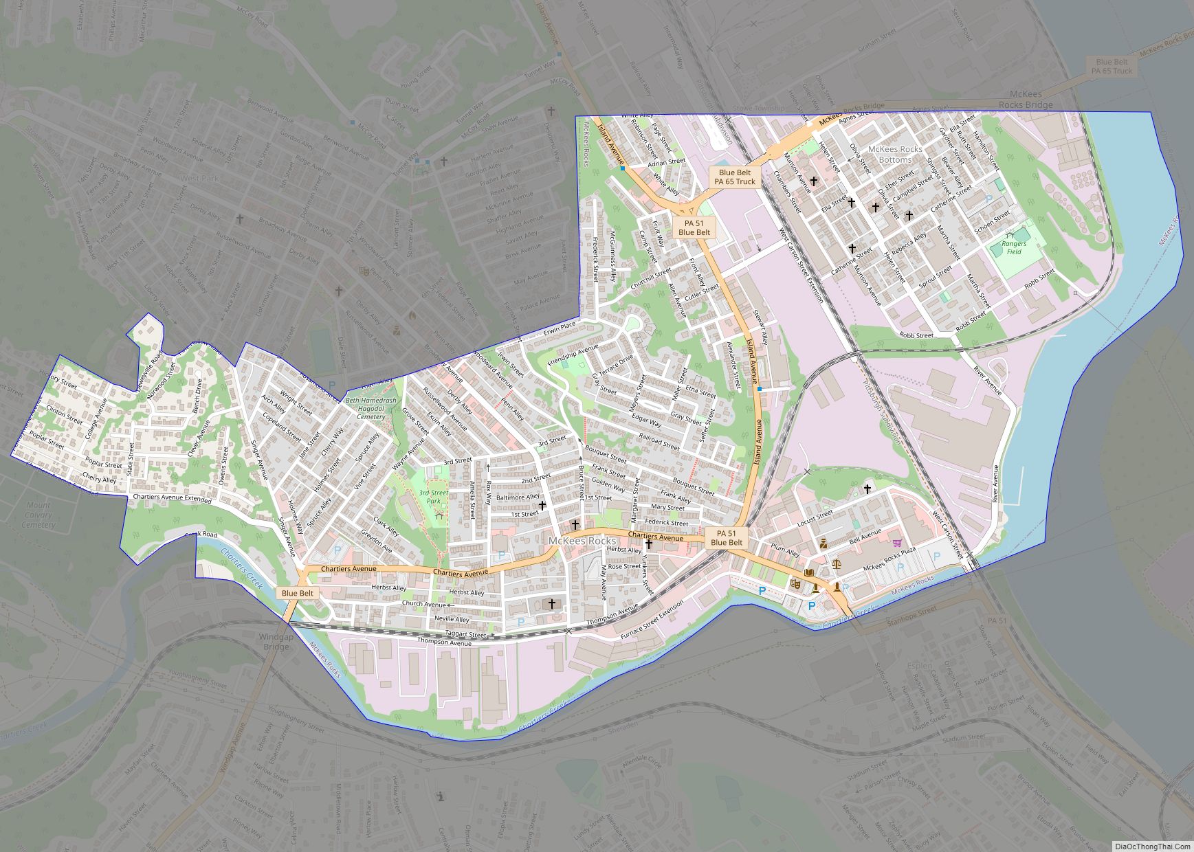 Map of McKees Rocks borough