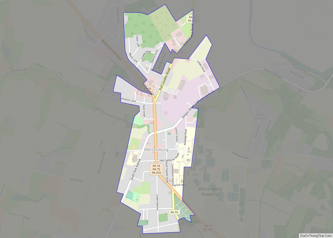 Map of Mercersburg borough