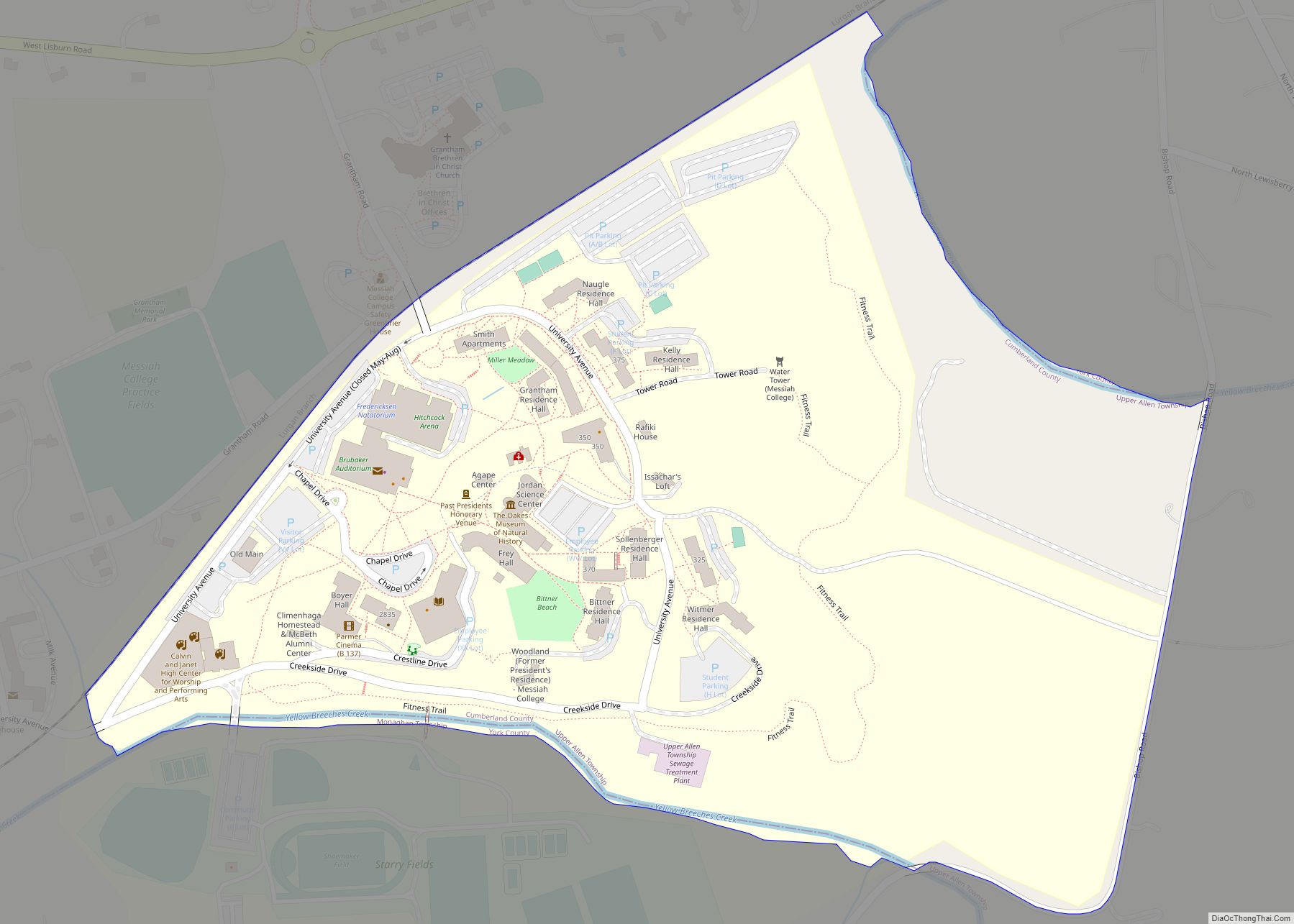 Map of Messiah College CDP