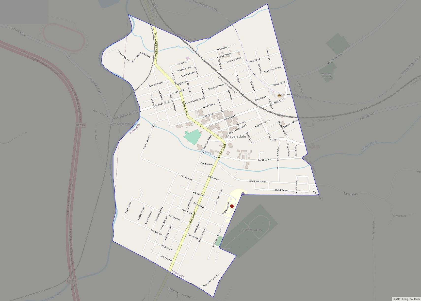 Map of Meyersdale borough