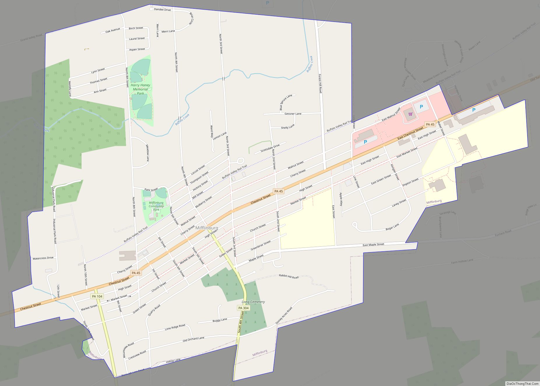 Map of Mifflinburg borough