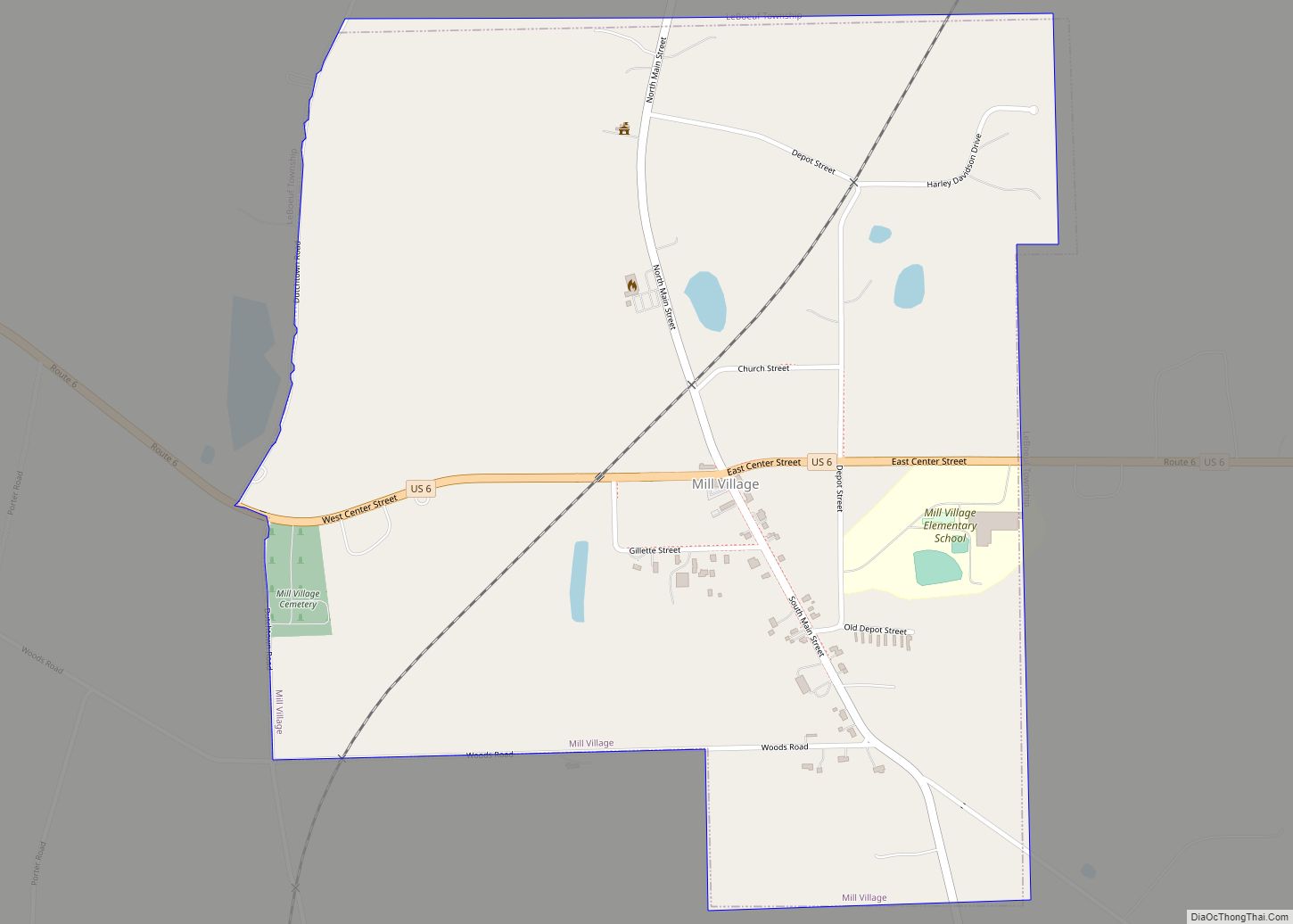 Map of Mill Village borough