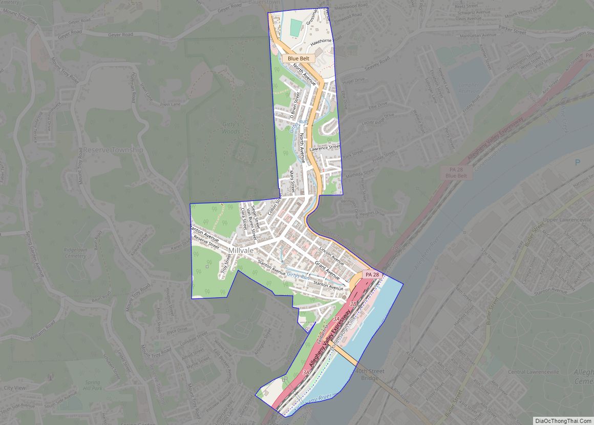 Map of Millvale borough