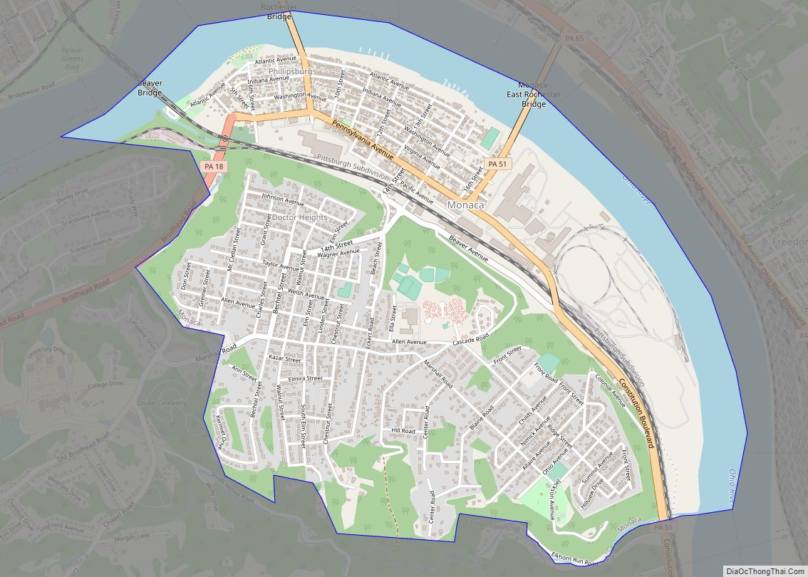 Map of Monaca borough