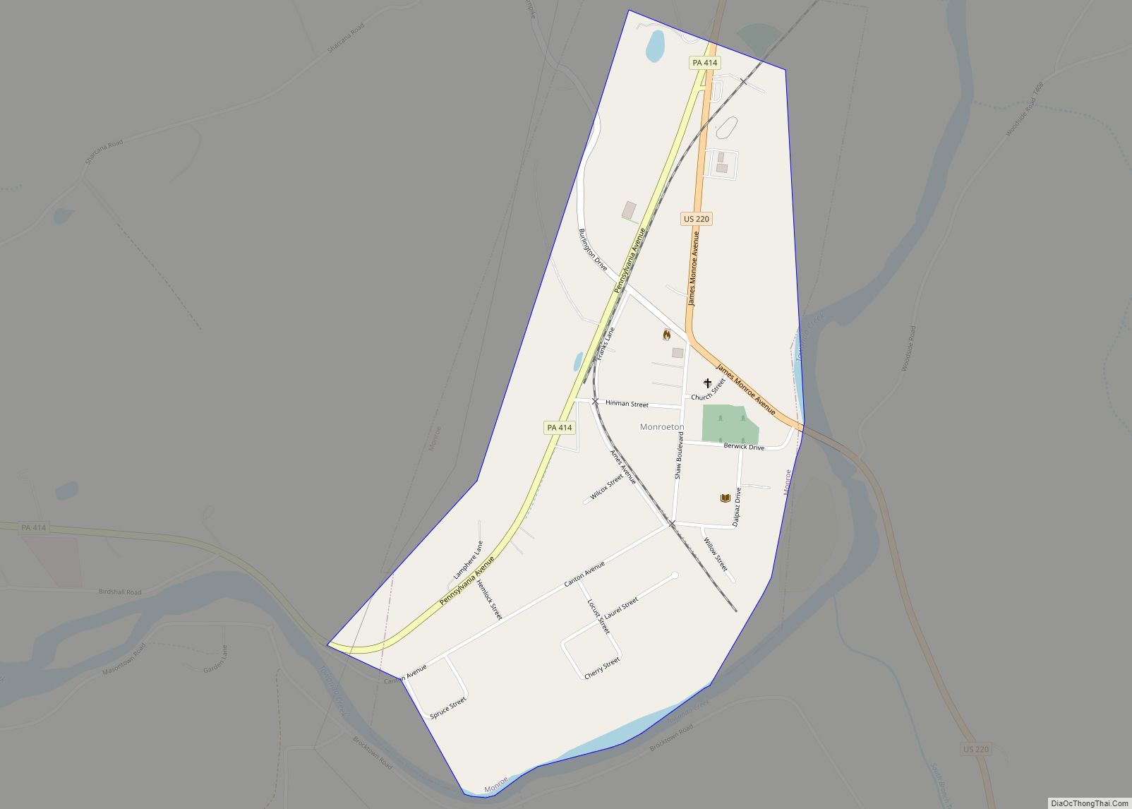 Map of Monroe borough, Pennsylvania