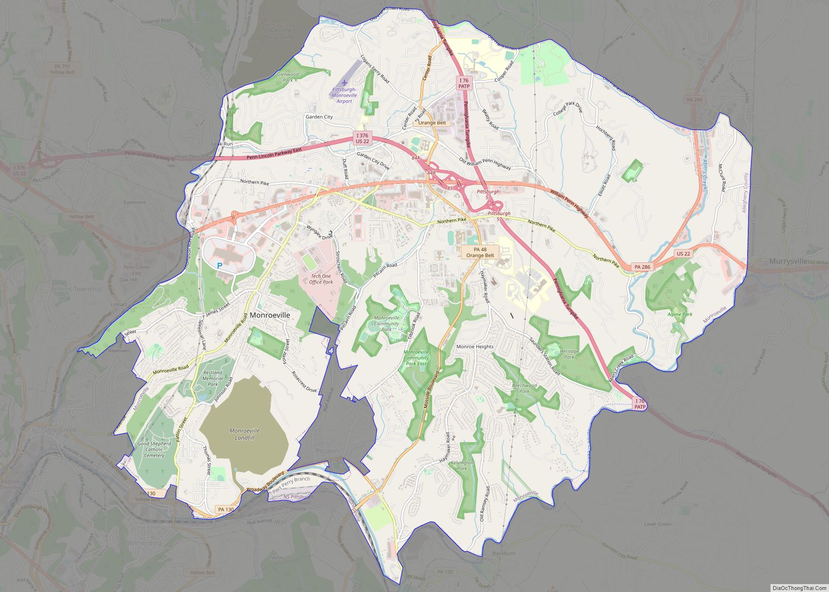 Map of Monroeville municipality, Pennsylvania