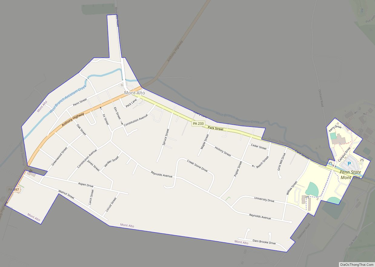 Map of Mont Alto borough