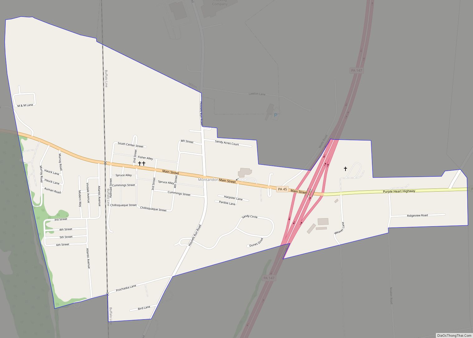 Map of Montandon CDP