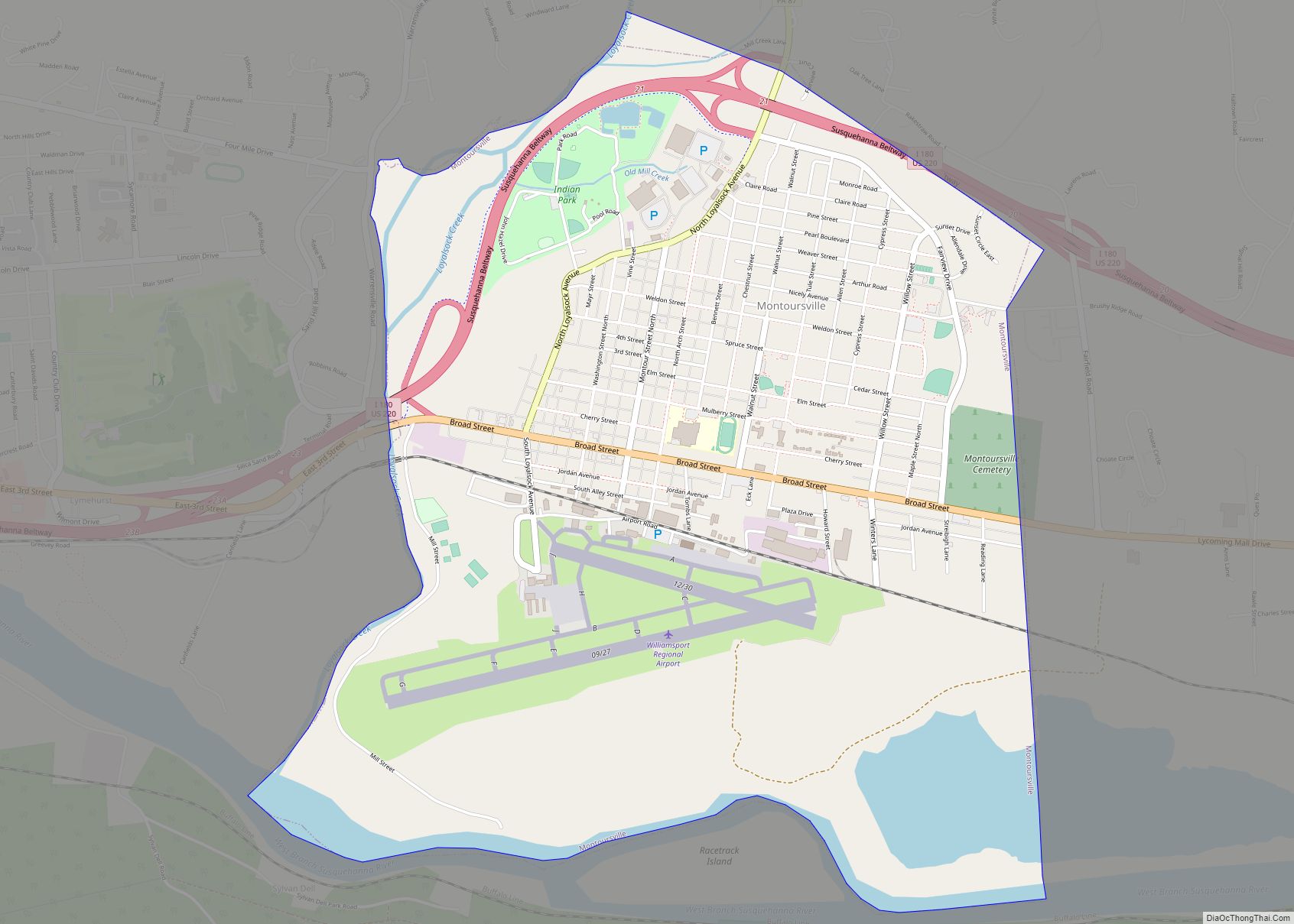 Map of Montoursville borough