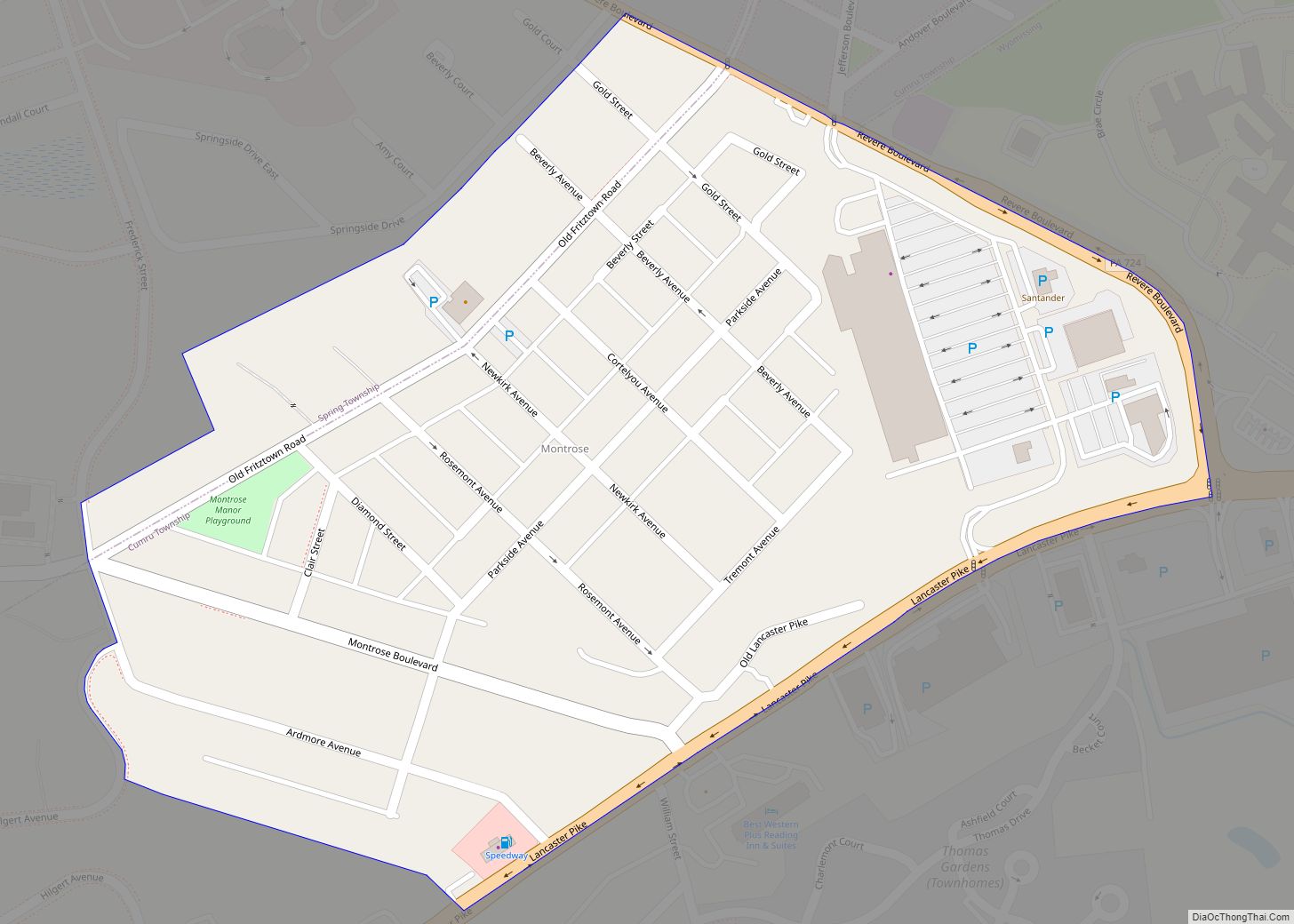 Map of Montrose Manor CDP