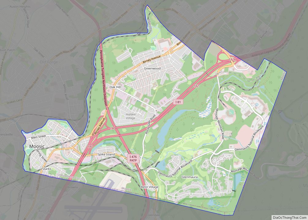 Map of Moosic borough