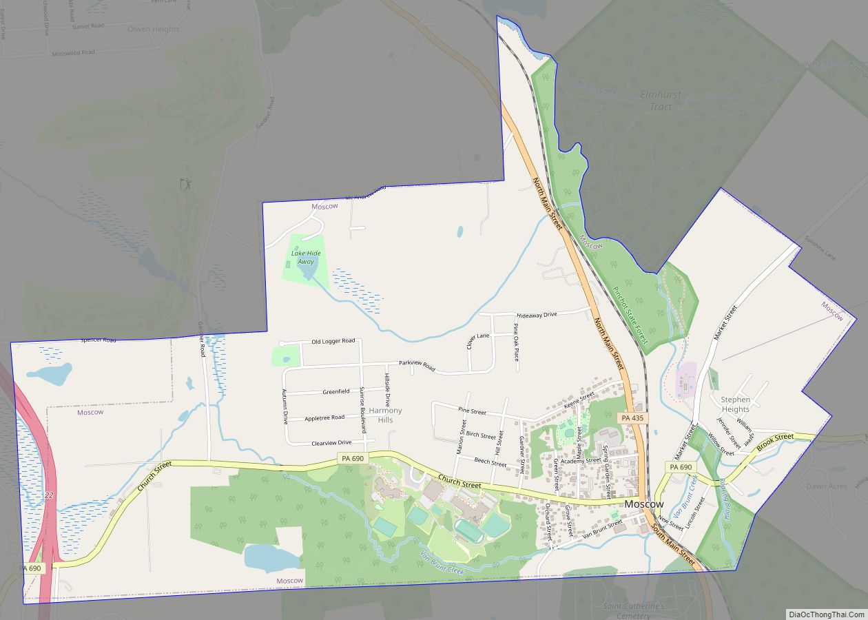 Map of Moscow borough, Pennsylvania