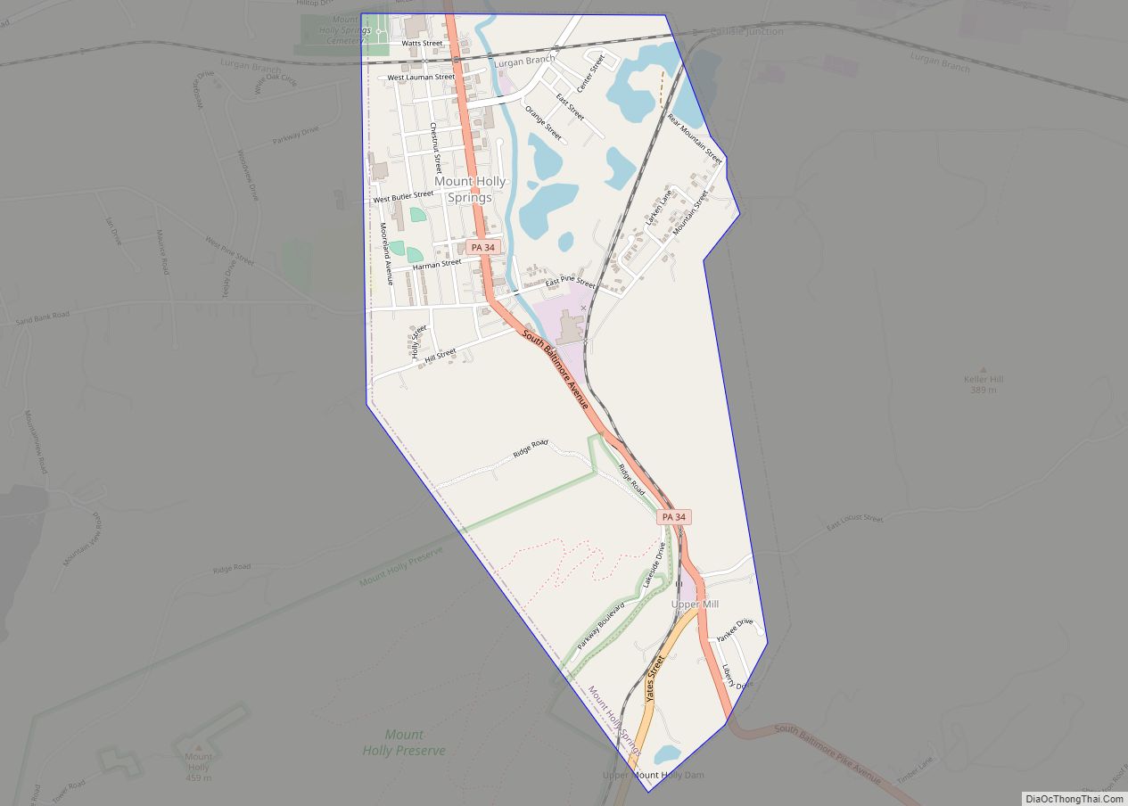 Map of Mount Holly Springs borough
