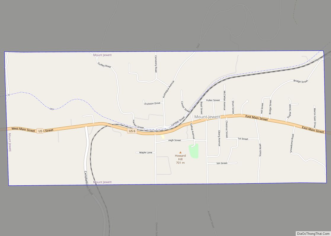 Map of Mount Jewett borough