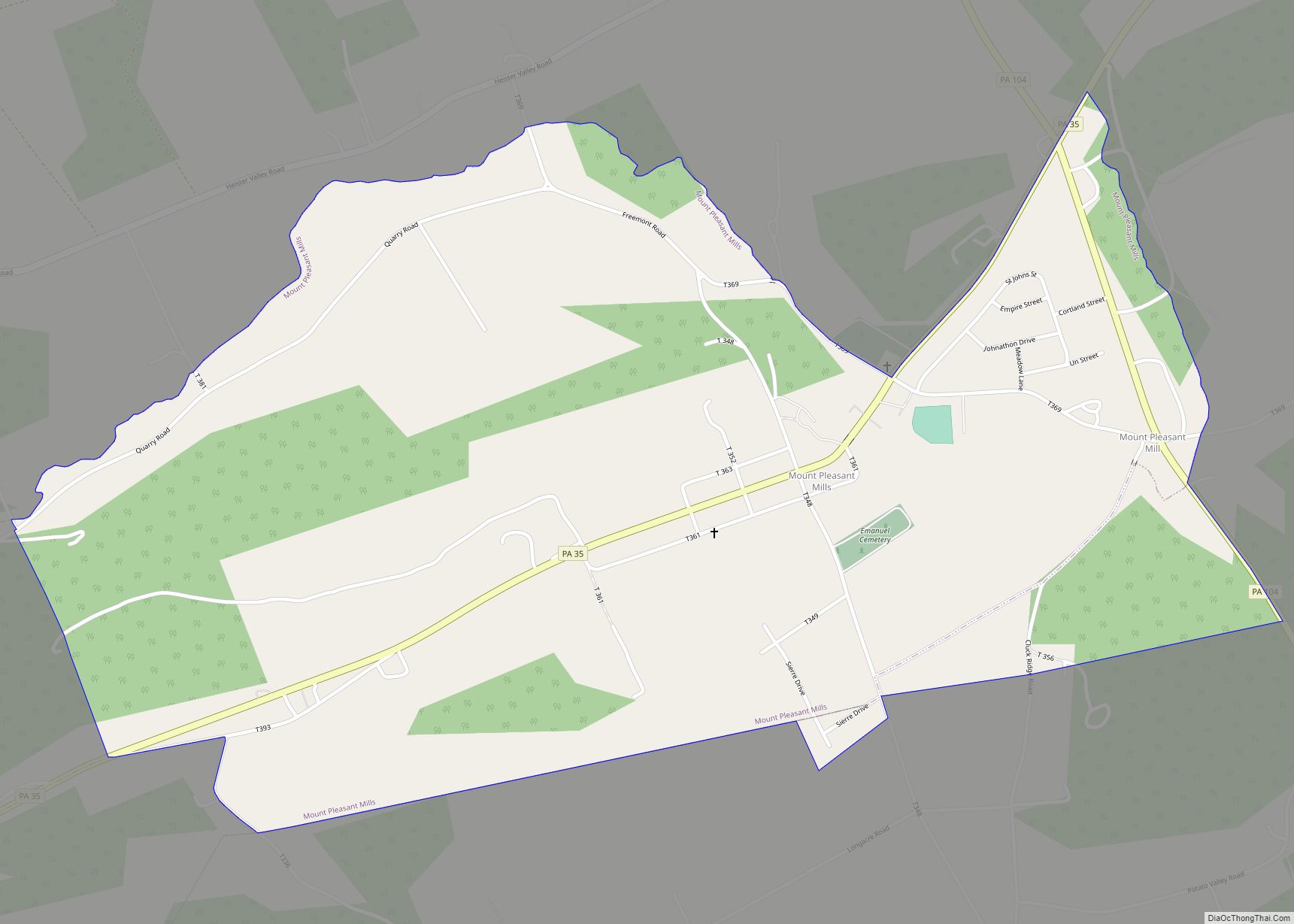 Map of Mount Pleasant Mills CDP