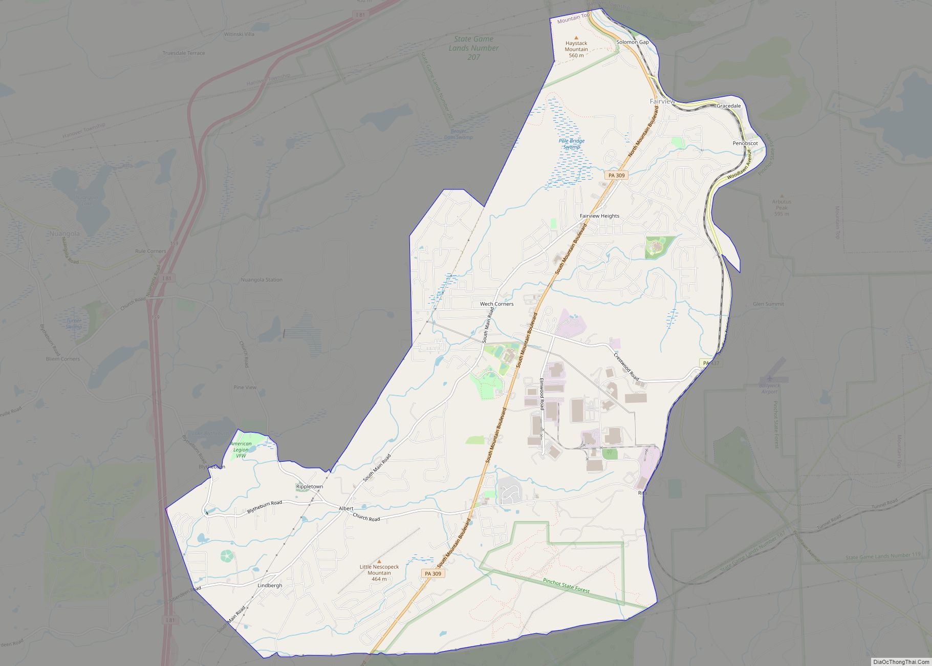 Map of Mountain Top CDP