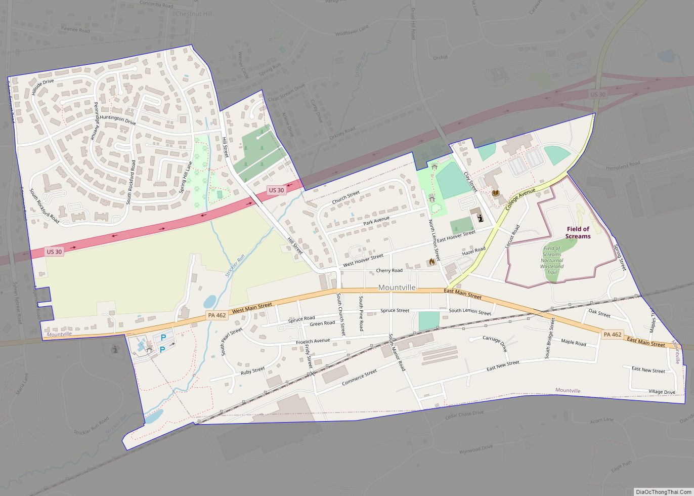 Map of Mountville borough, Pennsylvania