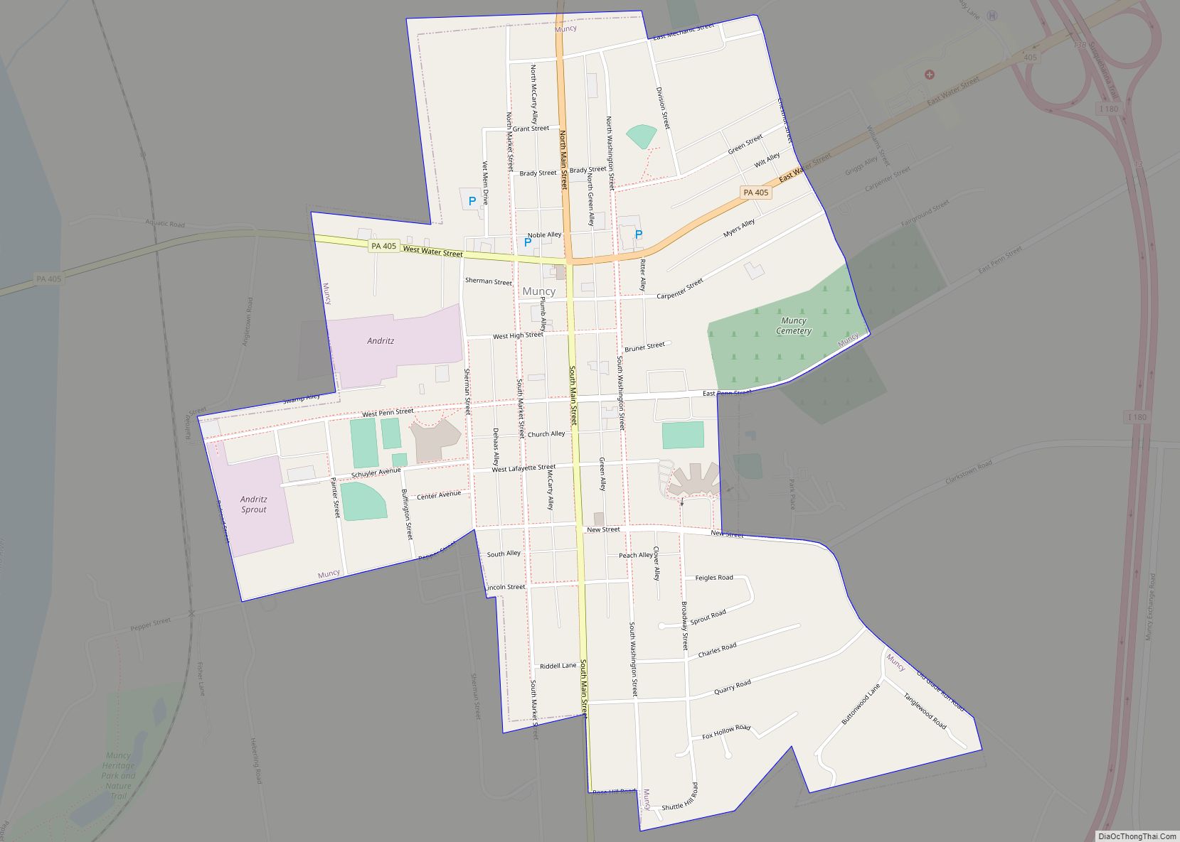 Map of Muncy borough - Thong Thai Real