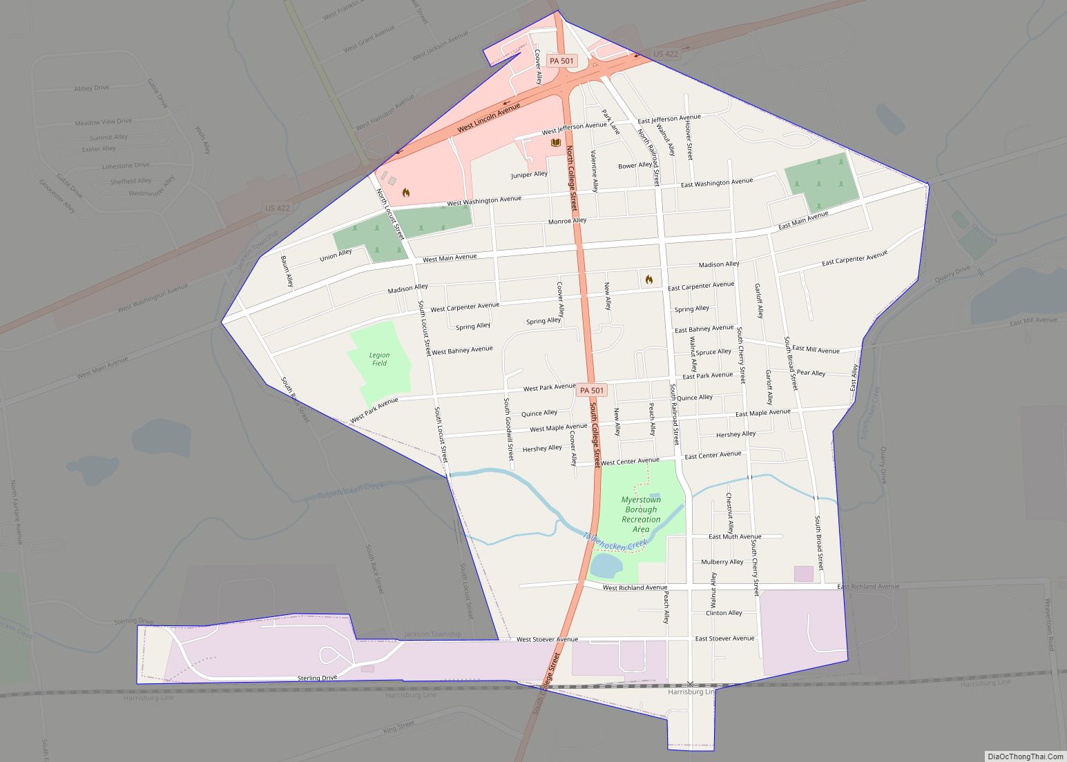 Map of Myerstown borough