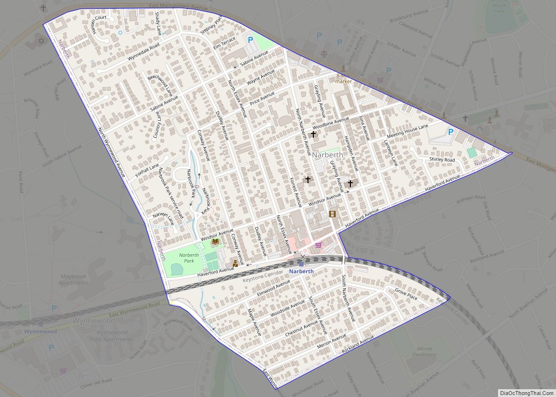 Map of Narberth borough